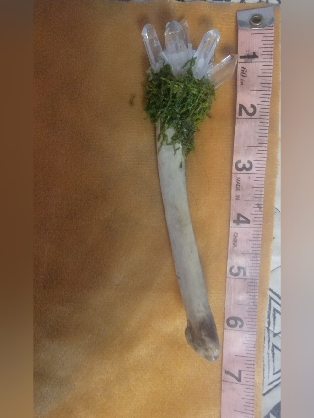 Handcrafted Bone And Crystal Wand